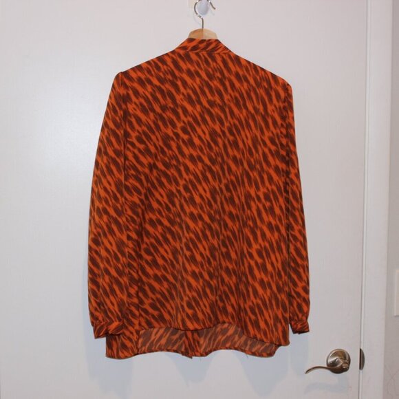Eloquii Print Tie Neck Long Sleeve  Blouse  Women Size 16 - Picture 4 of 8